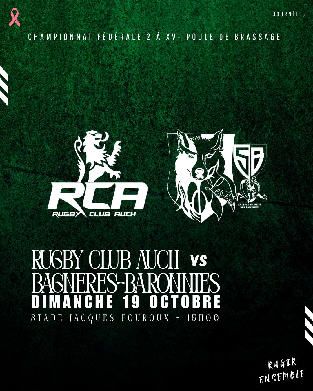 Prochain match Féminines Fédérale 2 Stade Bagnerais